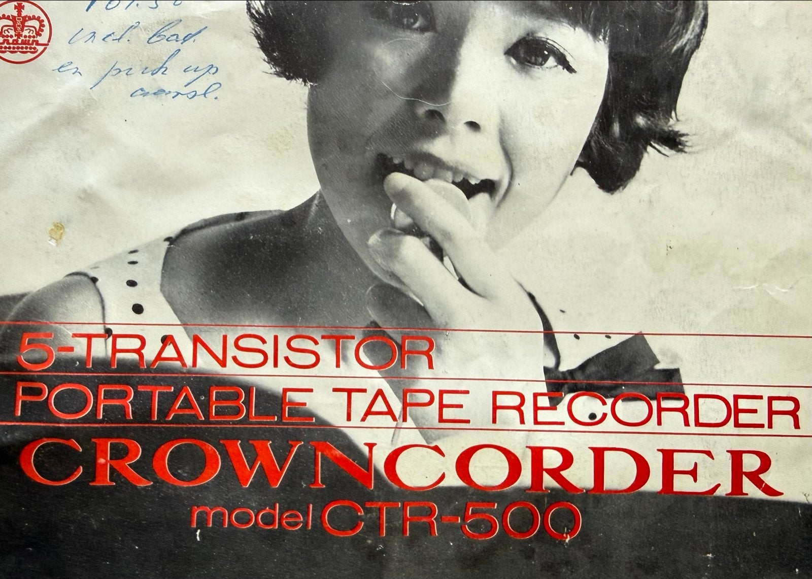 Vintage Crown CTR-500 Bandrecorder - Draagbaar, Ophalen, Bandrecorder, Met banden