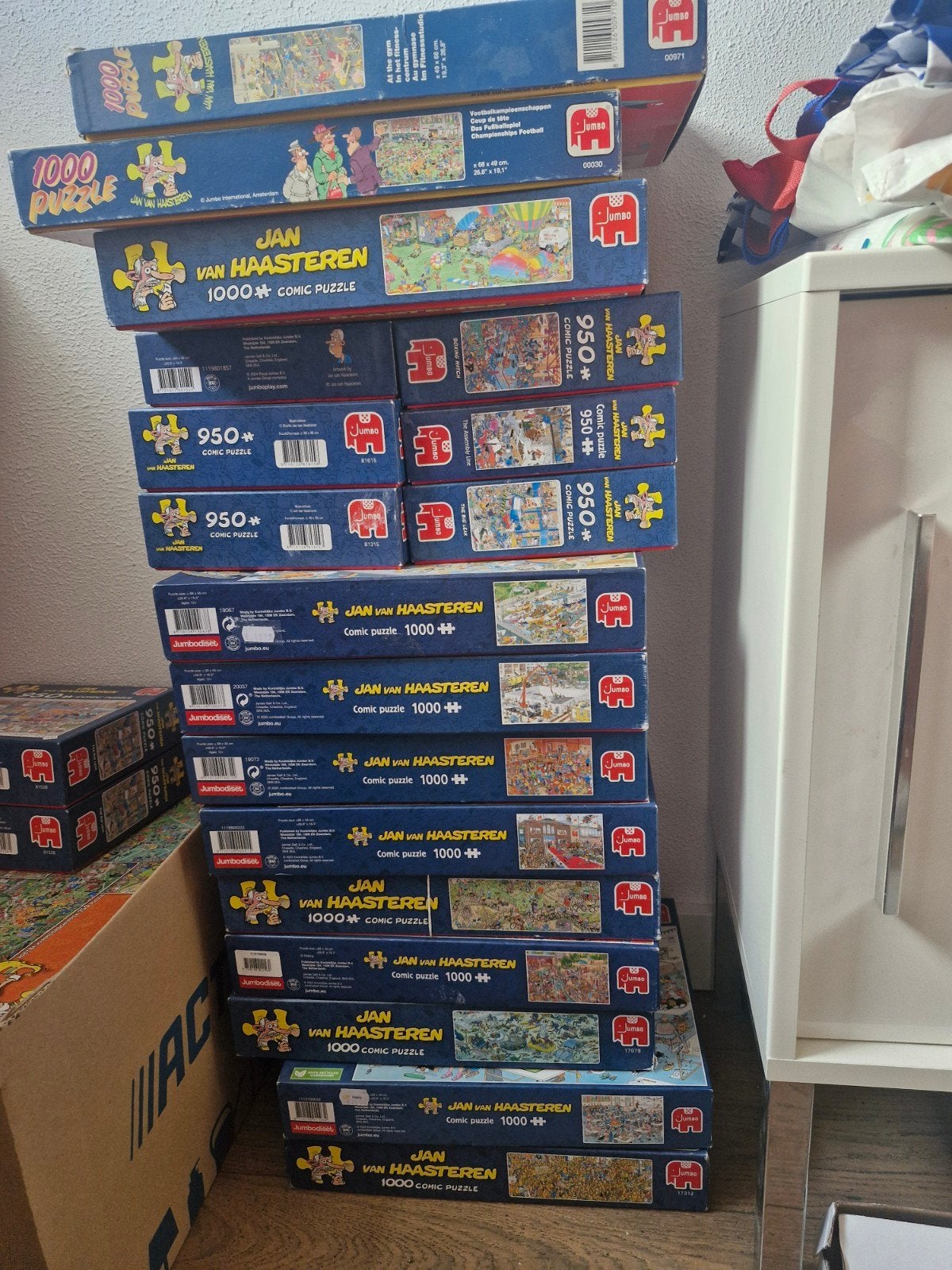 diverse jan van haasteren puzzels, Ophalen of Verzenden, 500 t/m 1500 stukjes, Zo goed als nieuw