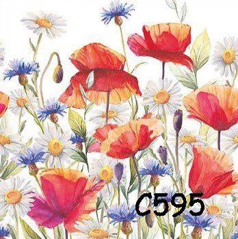 Servetten decoupage/bullet journal * veldbloemen C595, Verzenden, Nieuw
