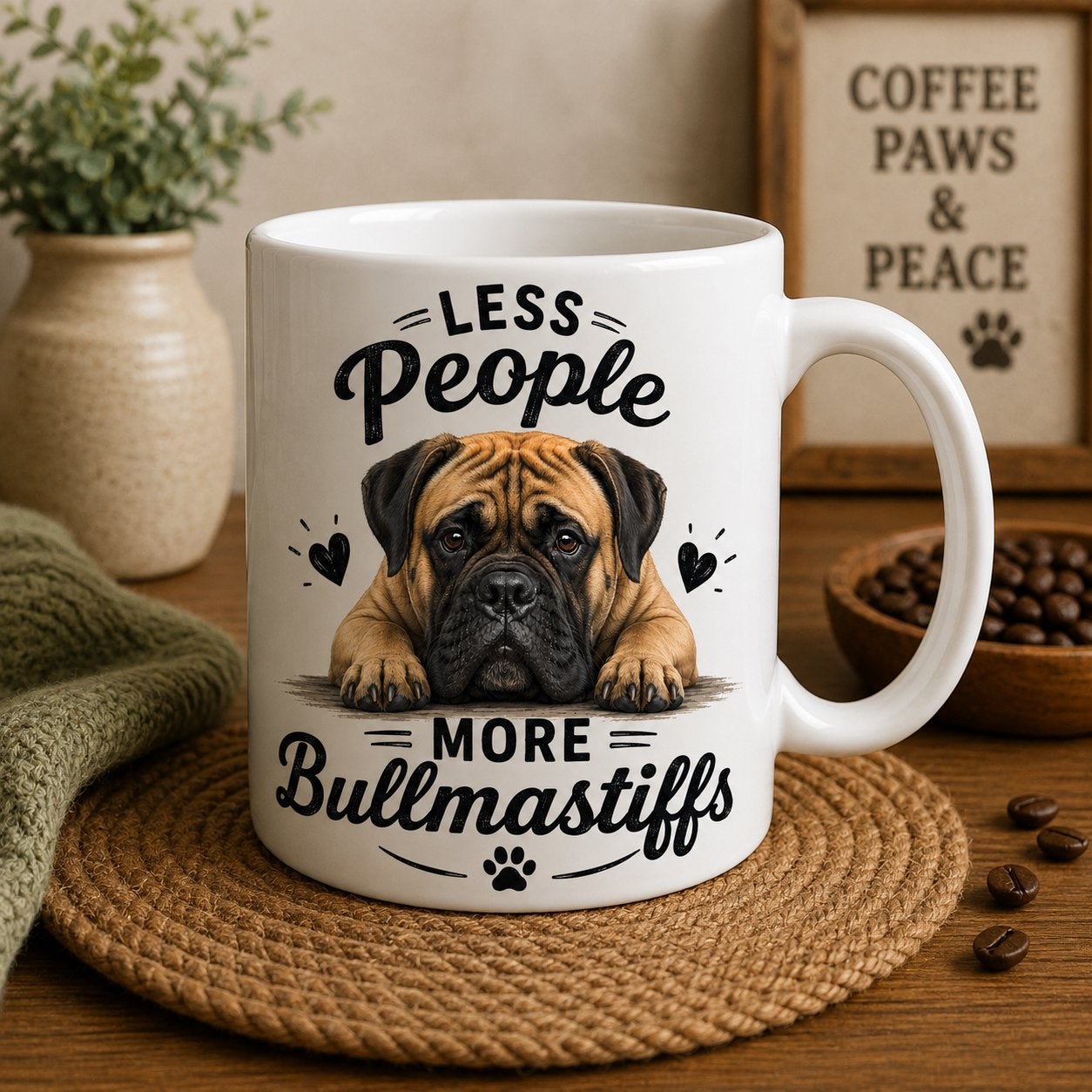 Less People, More Bullmastiffs - Bullmastiff mok, Dieren en Toebehoren, Ophalen of Verzenden, Nieuw