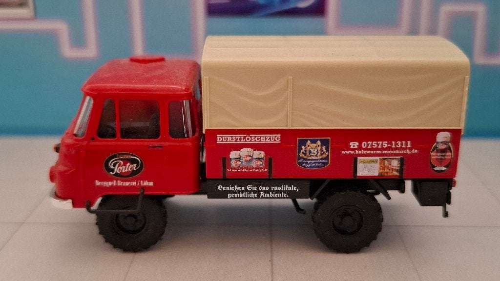 Busch 1:87 Robur LO 2002 A huif bakwagen Durstlöschzug, Ophalen of Verzenden, Gebruikt, Bus of Vrachtwagen, Overige merken