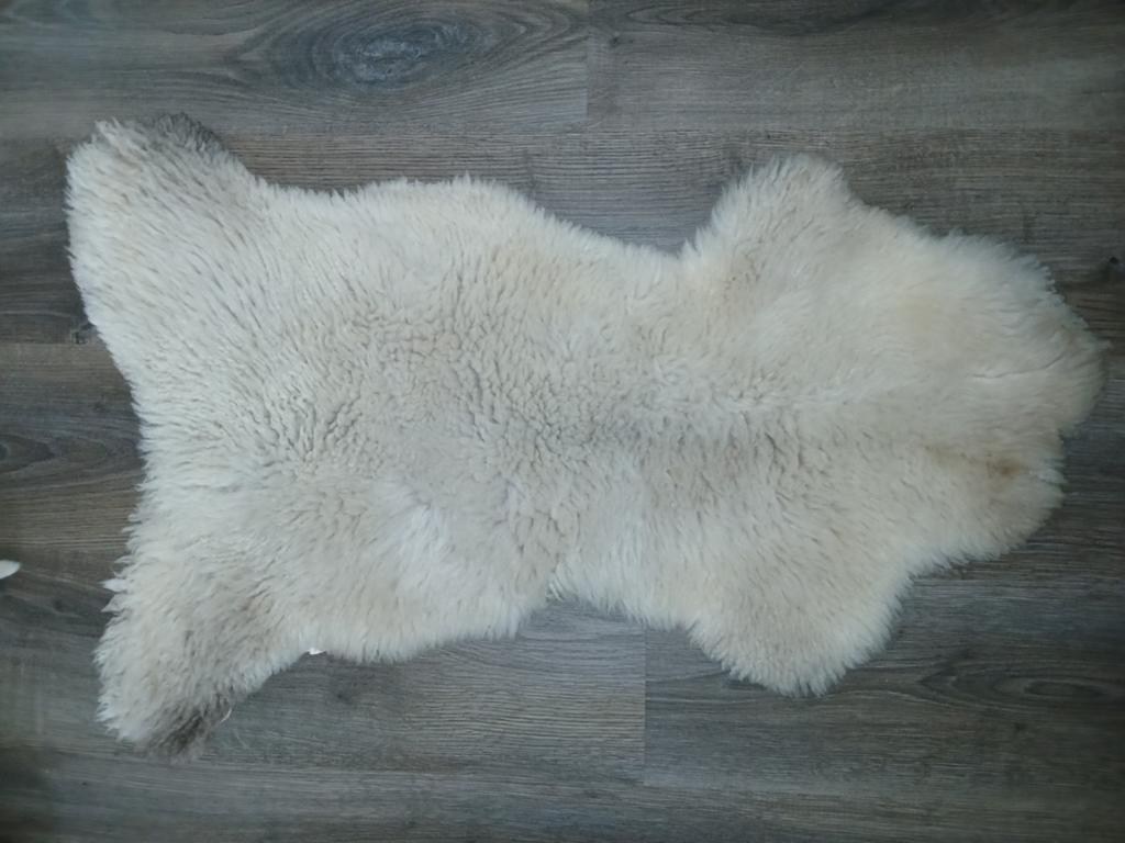 Echte Texelse schapenvacht, Crème, 50 tot 100 cm, Natuurlijk, Landelijk, Zo goed als nieuw