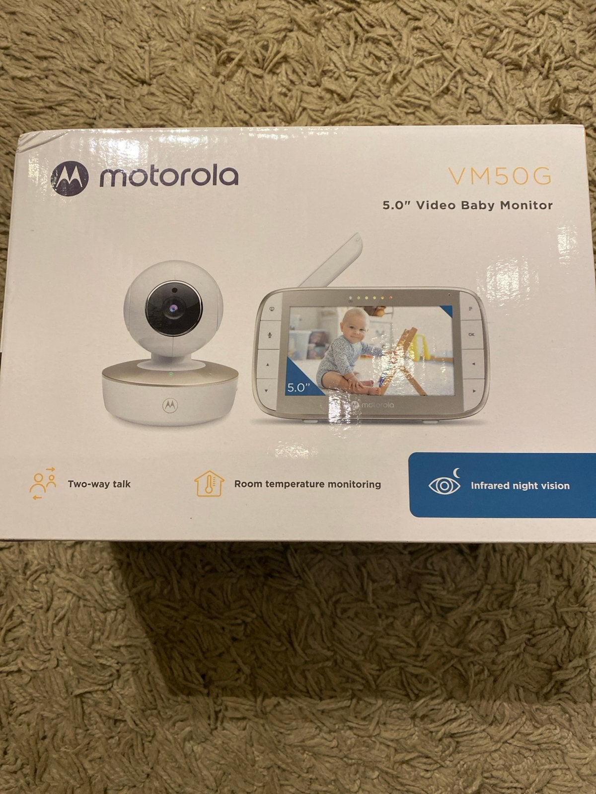 Motorola VM50G 5.0" Video Babyfoon met Camera, Ophalen, Nieuw, 250 meter of meer, Camera