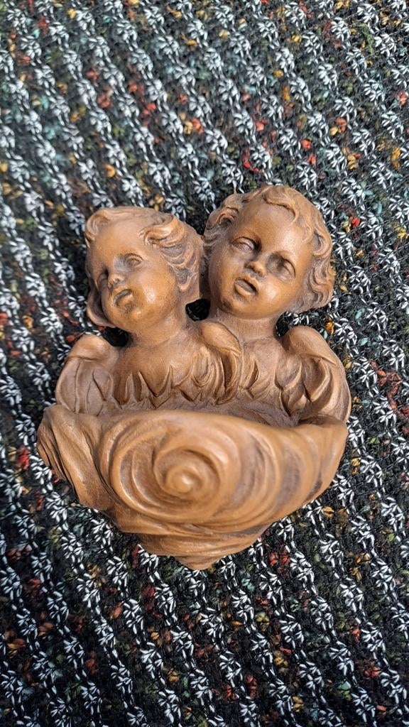 Vintage Wijwaterbakje met Engeltjes - Religieuze Decoratie, Ophalen of Verzenden
