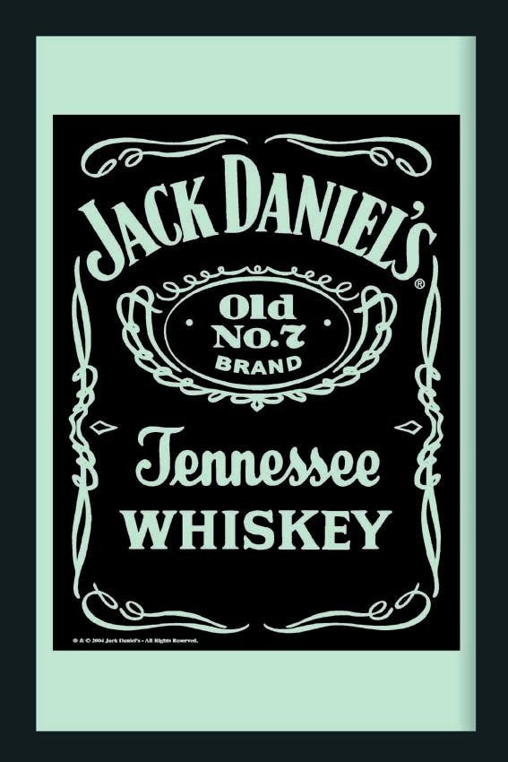 Jack Daniels whiskey logo reclame spiegel wanddeco decoratie, Reclamebord, Info@deconoord.nl, Deco Noord, Nieuw