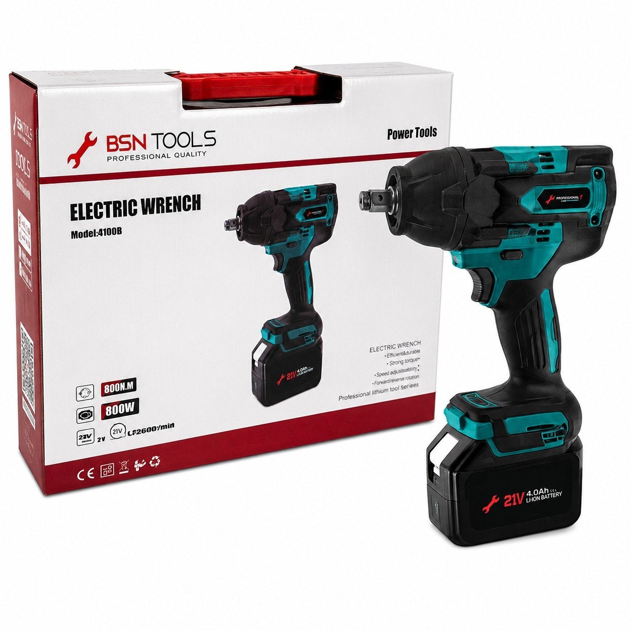 BSN Tools Elektrische Slagmoersleutel met 2 Accu's - Nieuw, 600 watt of meer, Variabele snelheid, Overige typen, Nieuw