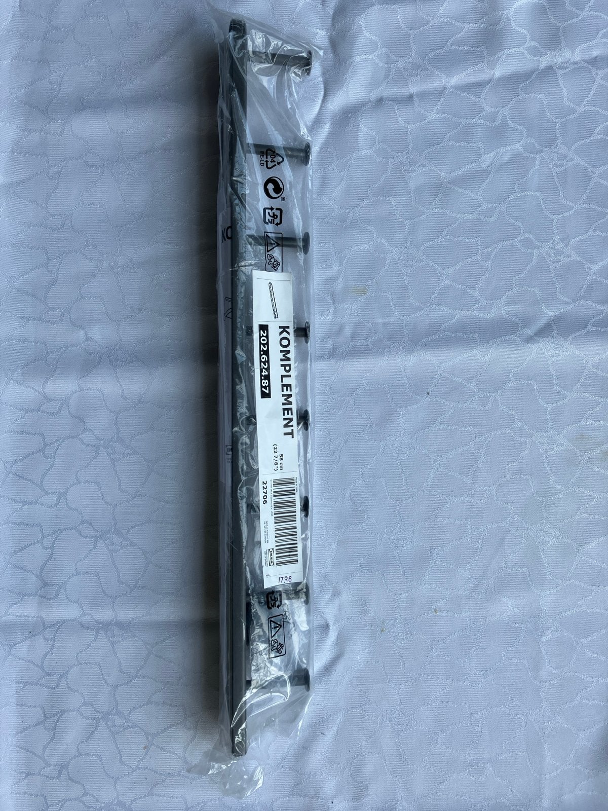 IKEA Komplement uitschuifbare multihanger 58 cm grijs, Ophalen of Verzenden, Nieuw, Metaal, Volwassenen