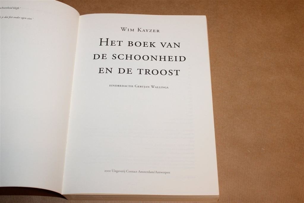 Het Boek van Schoonheid en Troost — Kayzer, VPRO Reeks, Ophalen of Verzenden, Zo goed als nieuw