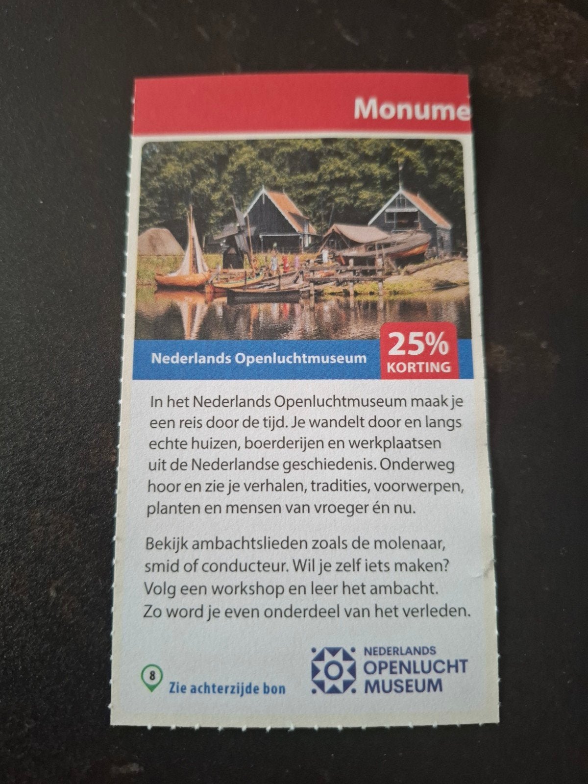 Nederlands Openluchtmuseum 25% korting, Tickets en Kaartjes, Drie personen of meer, Kortingsbon, Overige typen