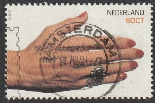Nederland 2000 1880 Gefeliciteerd met je huis Gest Amsterdam, Ophalen of Verzenden, Na 1940, Gestempeld