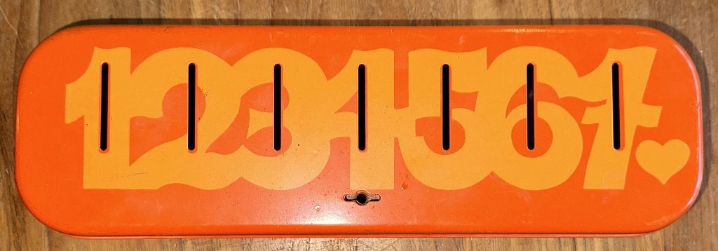 Retro oranje huishoud spaarblik van brabantia seventies, Ophalen