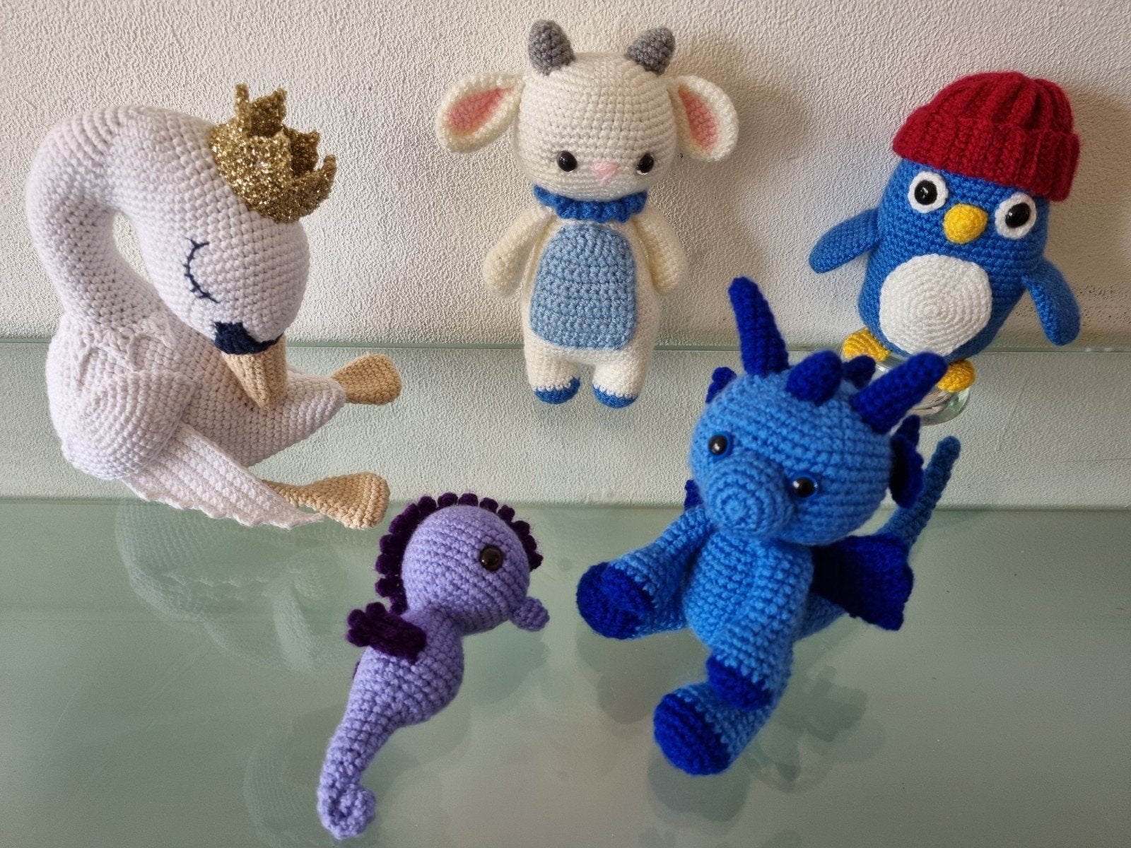 5x,Set,AMIGURUMI DIERENKNUFFELS,Div,Handmade/Gehaakt,Nieuw!, Overige merken, Overige typen, Nieuw, Ophalen of Verzenden
