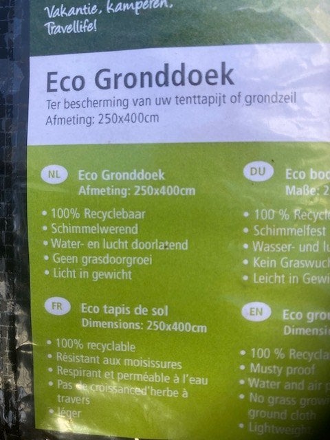 Travellife eco gronddoek, Caravans en Kamperen, Ophalen, Gebruikt