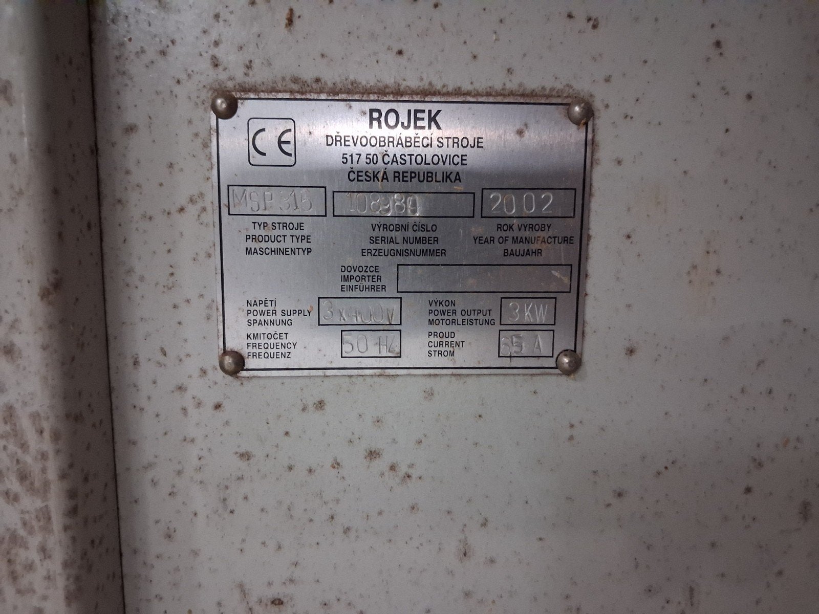 Rojek 5 in 1 combinatie machine (gewijzigd 28-6), Ophalen