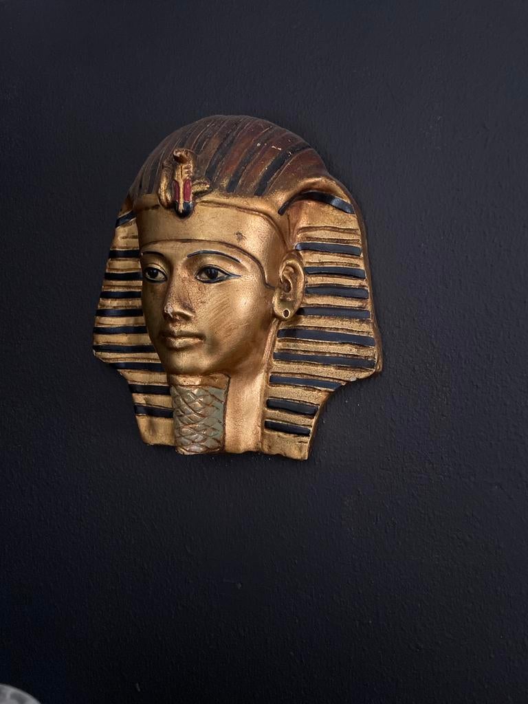 Vintage Gipsen Toetanchamon Masker - Jaren '70, Antiek en Kunst, Overige onderwerpen, Gips, 20 - 50 cm, Goud