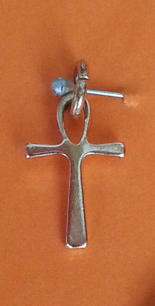 Gouden Ankh-hanger., Gebruikt, Ophalen of Verzenden, Kruis of Symbool, Goud
