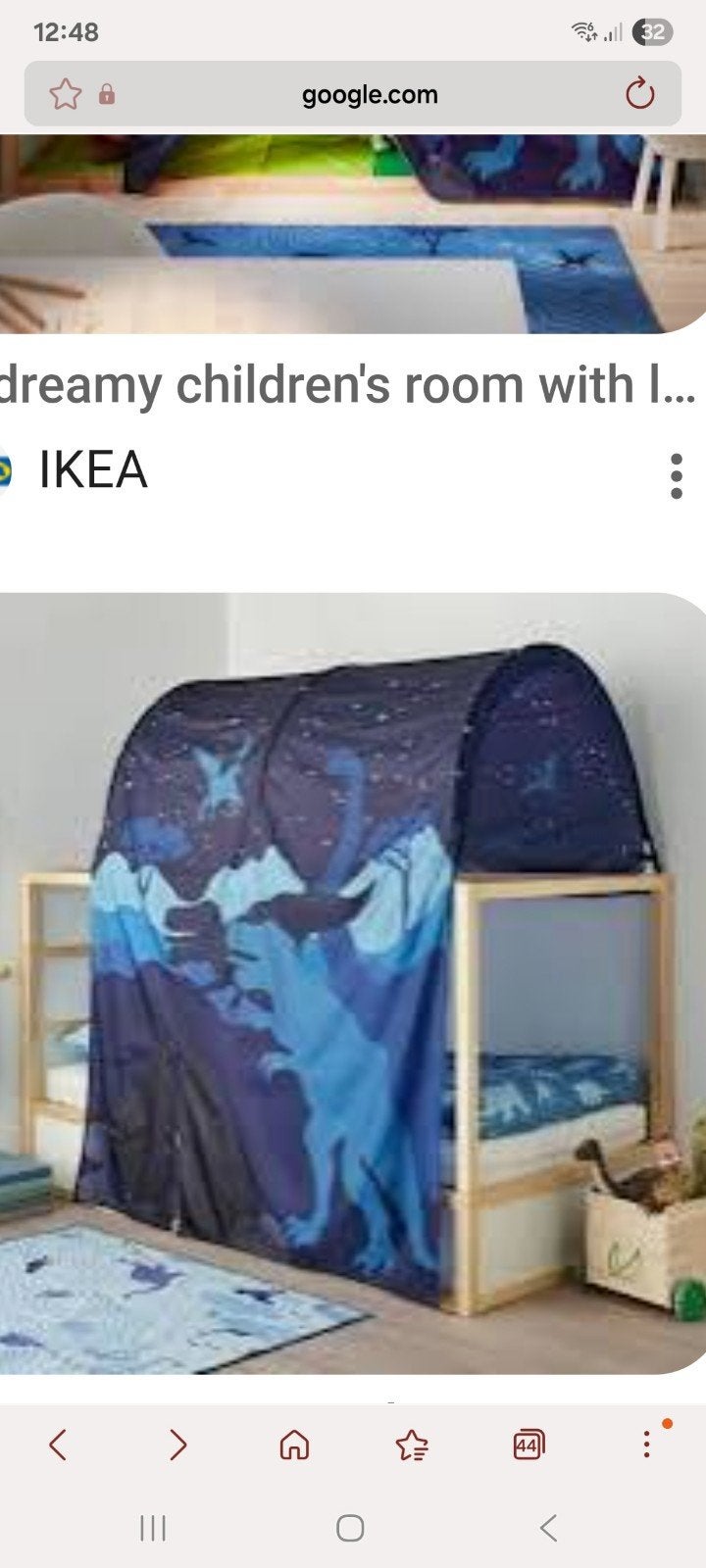 IKEA Kura bedtent met dinosaurus afbeeldingen - Gloednieuw!, Nieuw, Ophalen of Verzenden, Hoogslaper of Stapelbed, Minder dan 140 cm