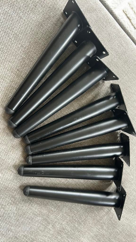 8 x tafelpoot hornbach zwart, Huis en Inrichting, Tafelonderdelen, Ophalen of Verzenden, Zo goed als nieuw, Rond, 50 tot 100 cm
