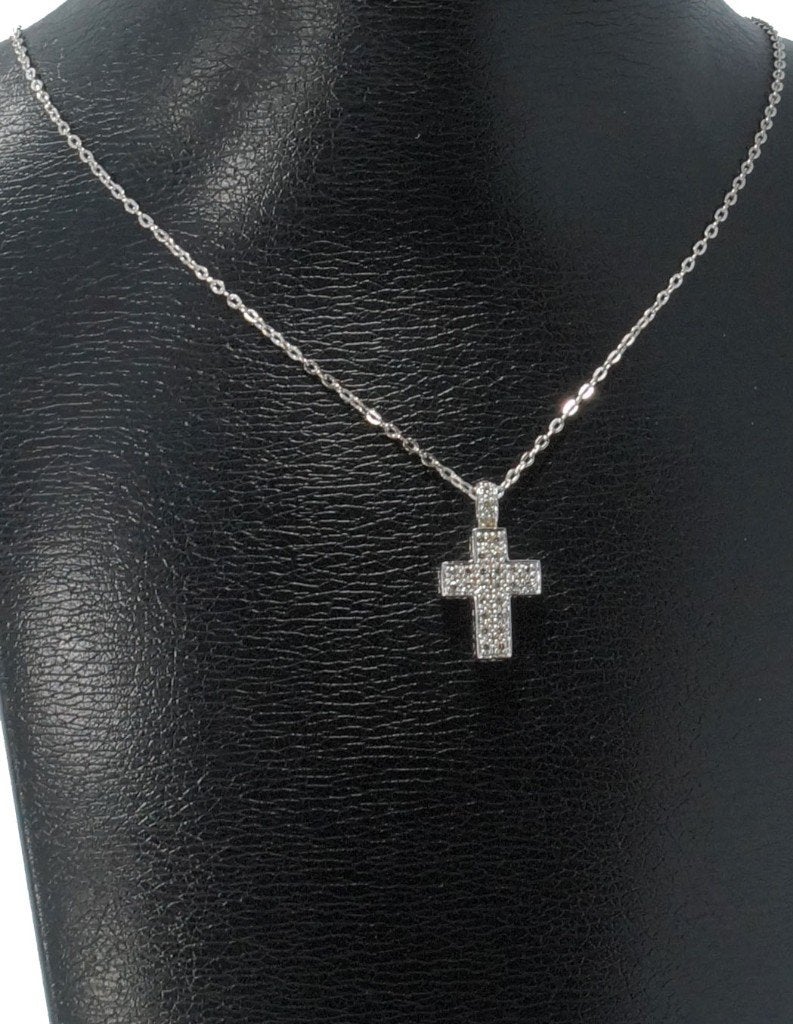 Diamanten kruis luxe 14k ketting en hanger goud briljant, Voordeelsieraden, Ophalen of Verzenden, Zo goed als nieuw, Met edelsteen