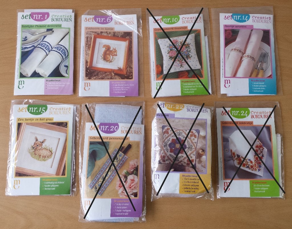 4 x Creatief Borduren Pakketjes - lot 1, Ophalen of Verzenden, Zo goed als nieuw, Nvt, Handborduren