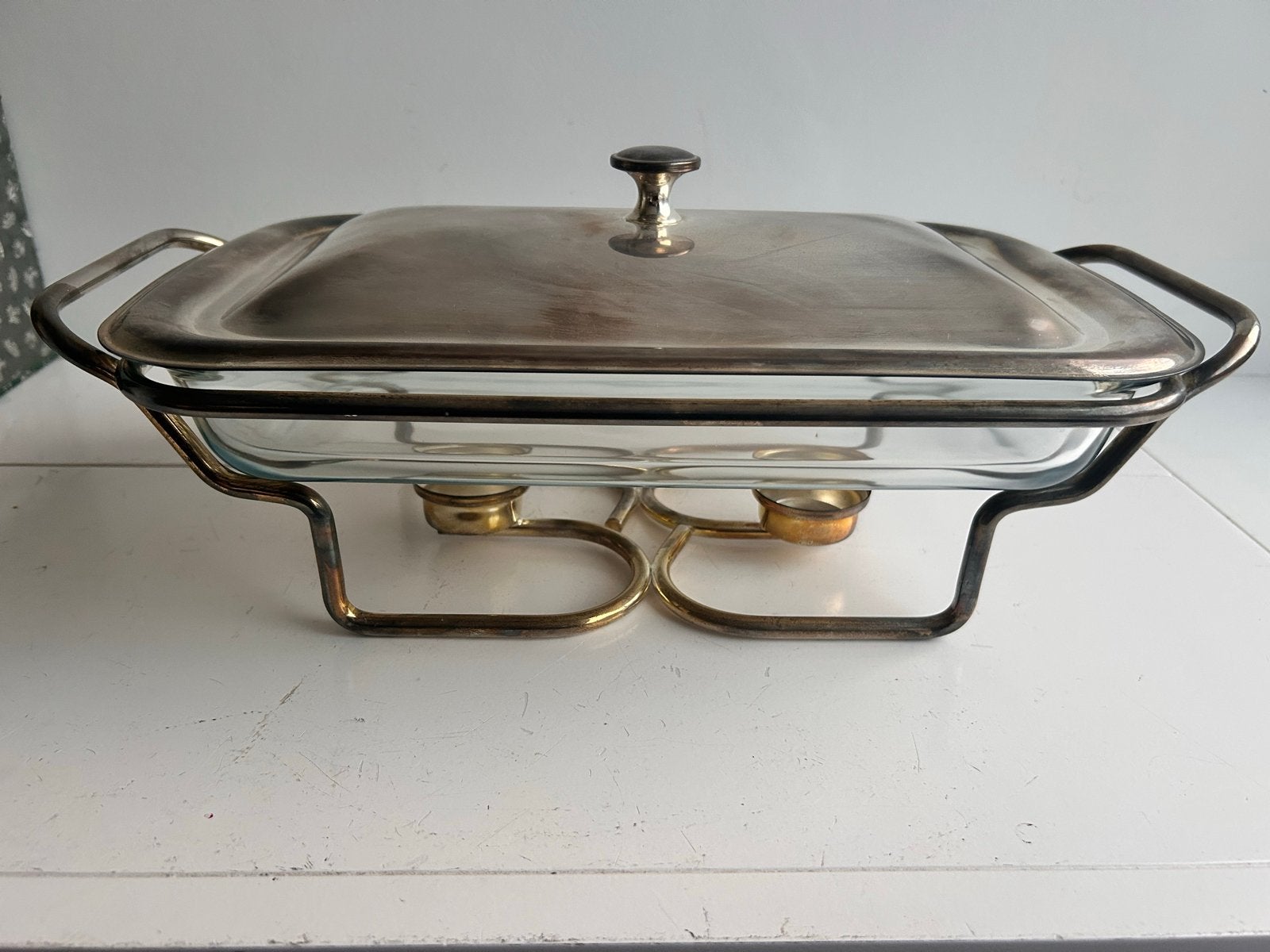 Prachtige verzilverde warmhoudschaal Marinex, Compleet&zgan, Ophalen, Zilver, Metaal, Overige merken