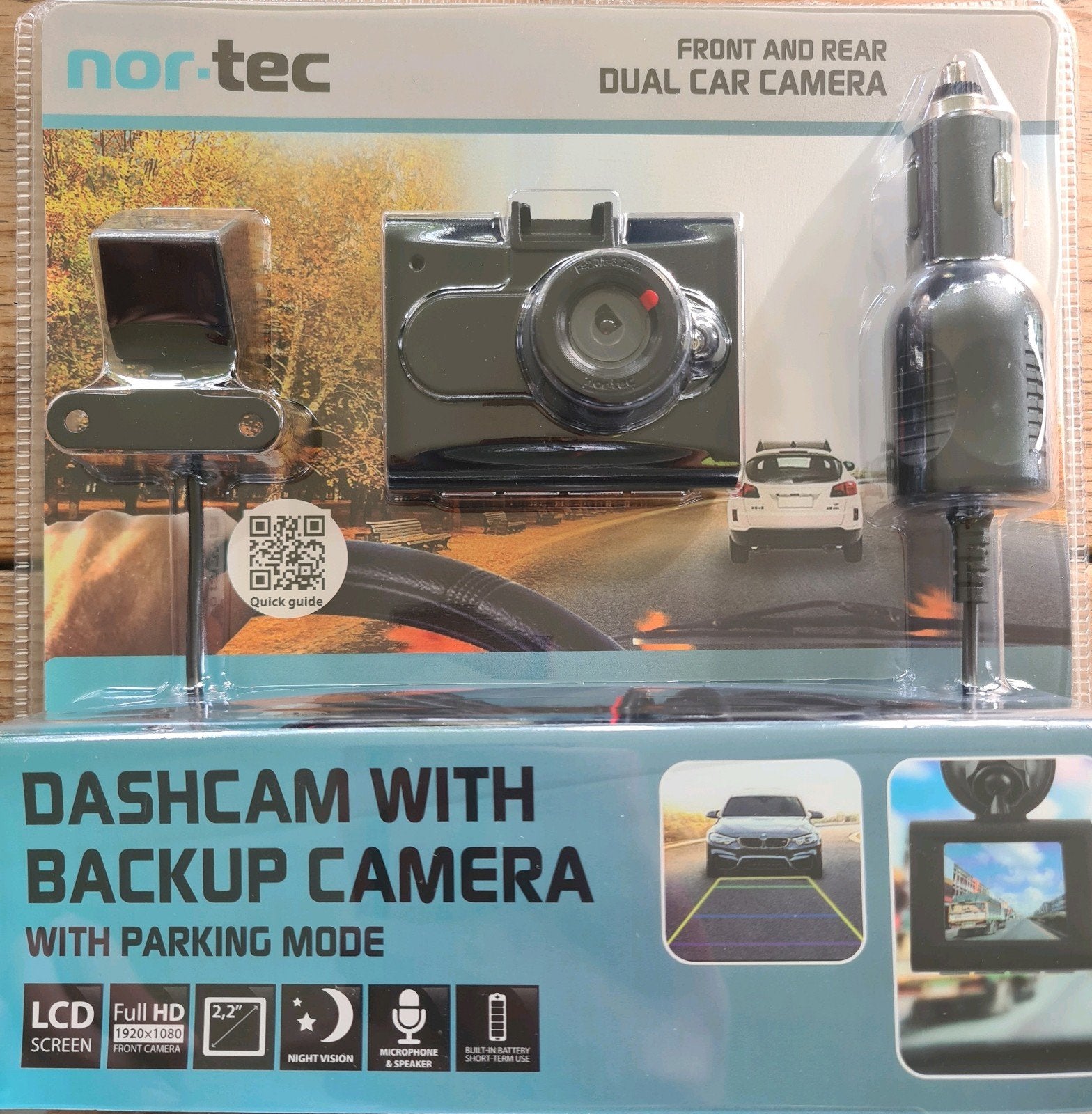 Nor-tec dashcam voor en achter, Ophalen of Verzenden, Nieuw