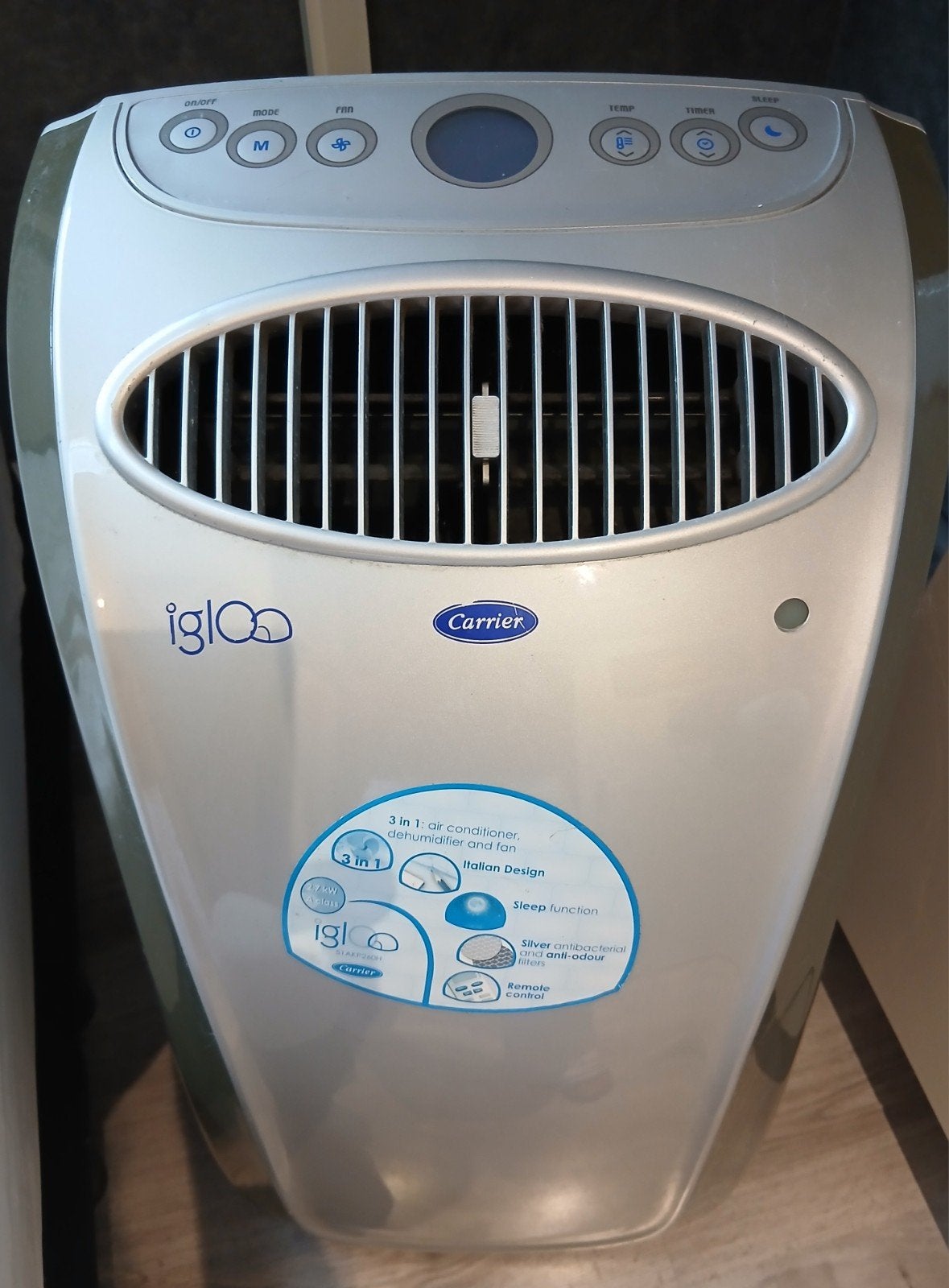 Carrier Iglo mobiele airconditioner 2,7 KW A-klasse, Ophalen, Gebruikt, Koelen en Ontvochtigen, Minder dan 60 m³