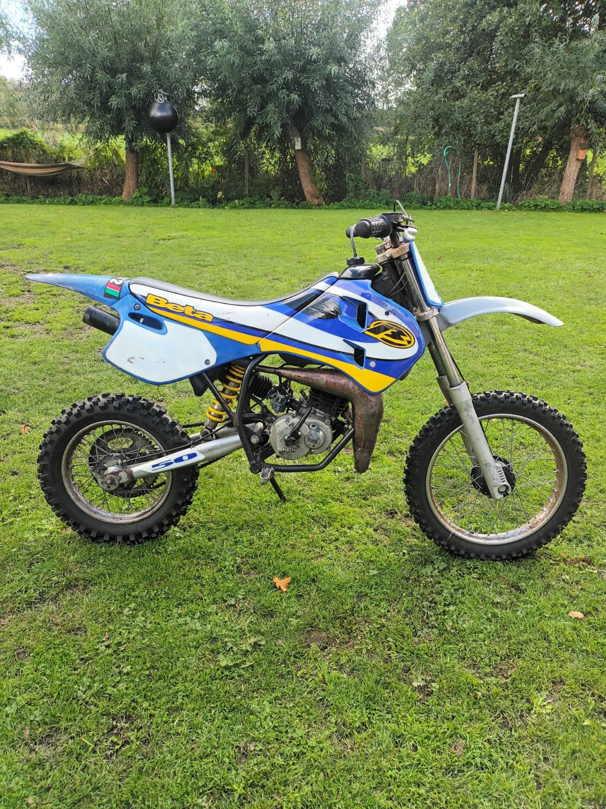 50cc crossmotor,crossmotor,50cc beta crossmotor, Fietsen en Brommers, Ophalen, Gebruikt, 50 cc, Overige merken
