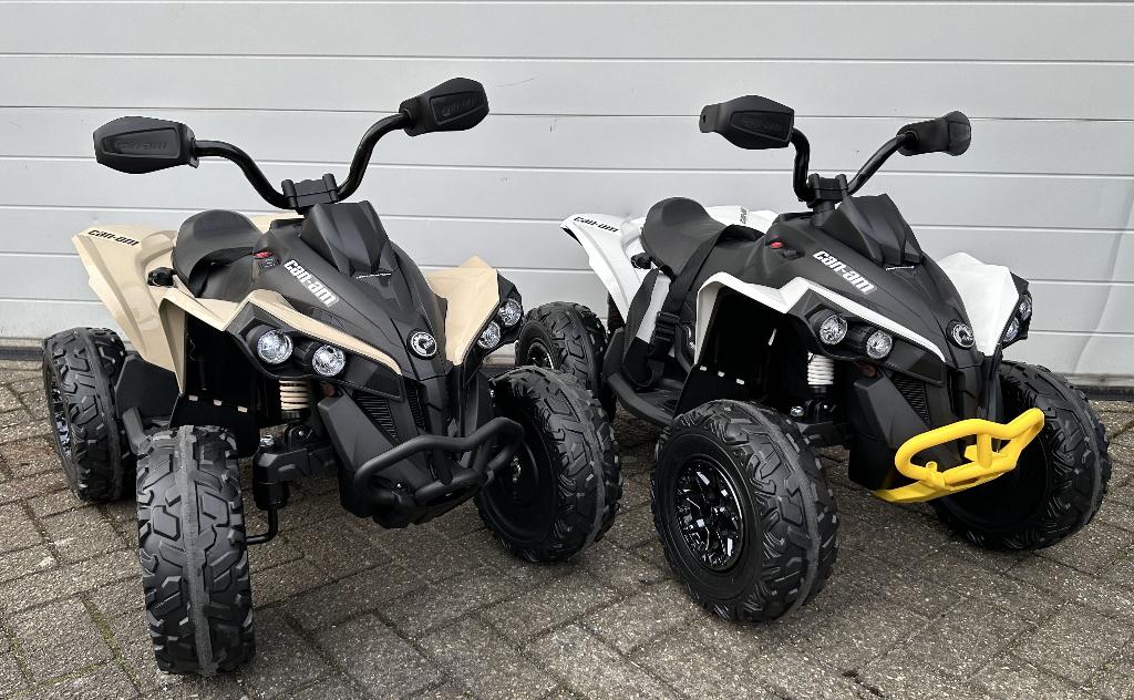 Kinder Accu Quad can-am 12v Rubberband -Leder zit NIEUW, Ophalen of Verzenden, Nieuw