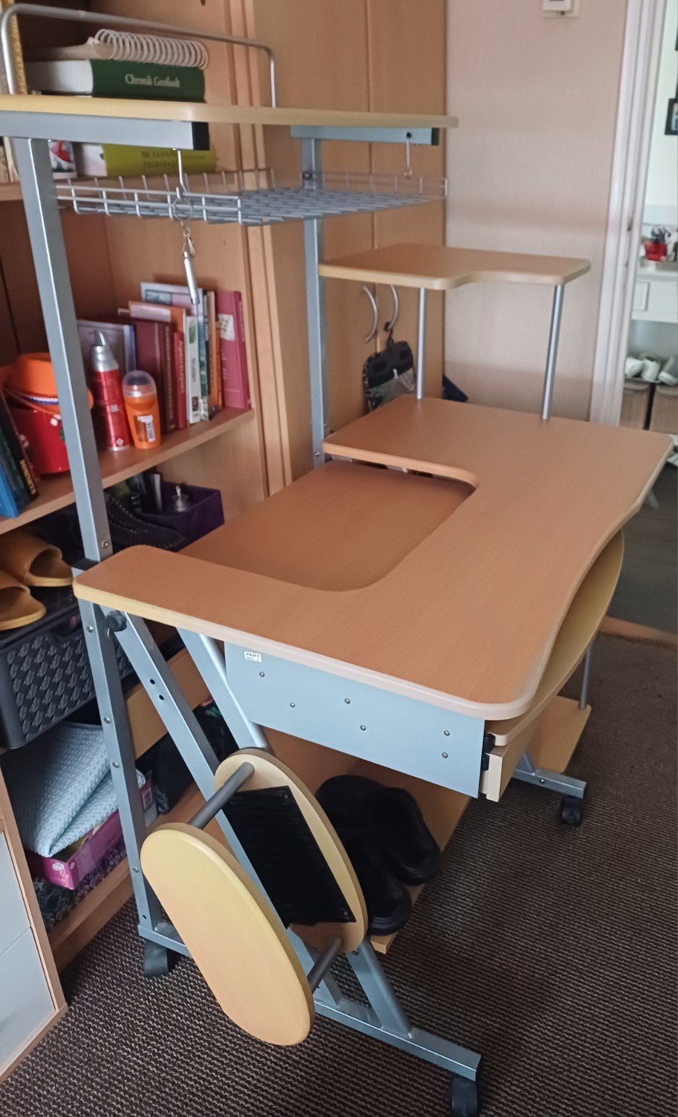 Compact computerbureau met lade en opbergruimte, Huis en Inrichting, Ophalen, Gebruikt