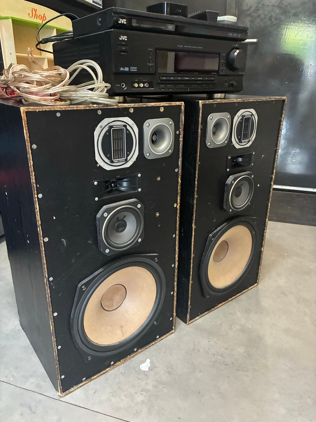 JVC Receiver met krachtige luidsprekers (zelfbouw), Ophalen, Gebruikt, JVC, 120 watt of meer
