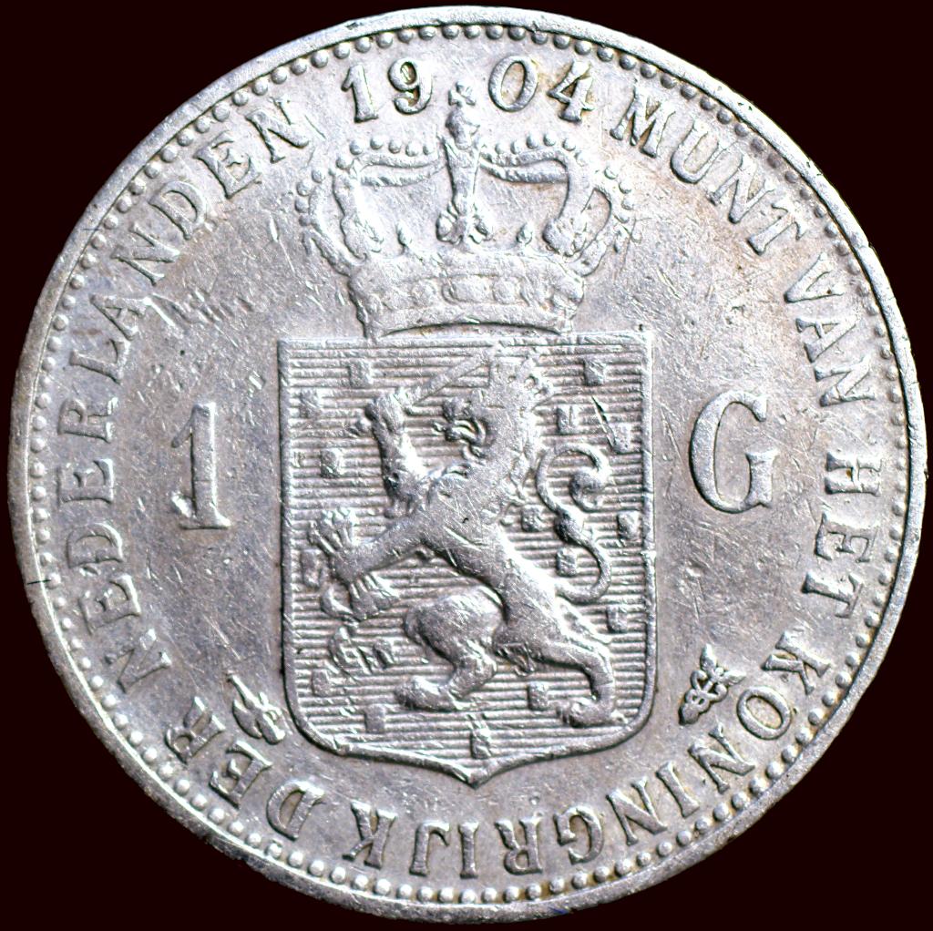 1 Gulden 1904 Wilhelmina - Kwaliteit !, Postzegels en Munten, Munten | Nederland, Ophalen of Verzenden, Koningin Wilhelmina, 1 gulden