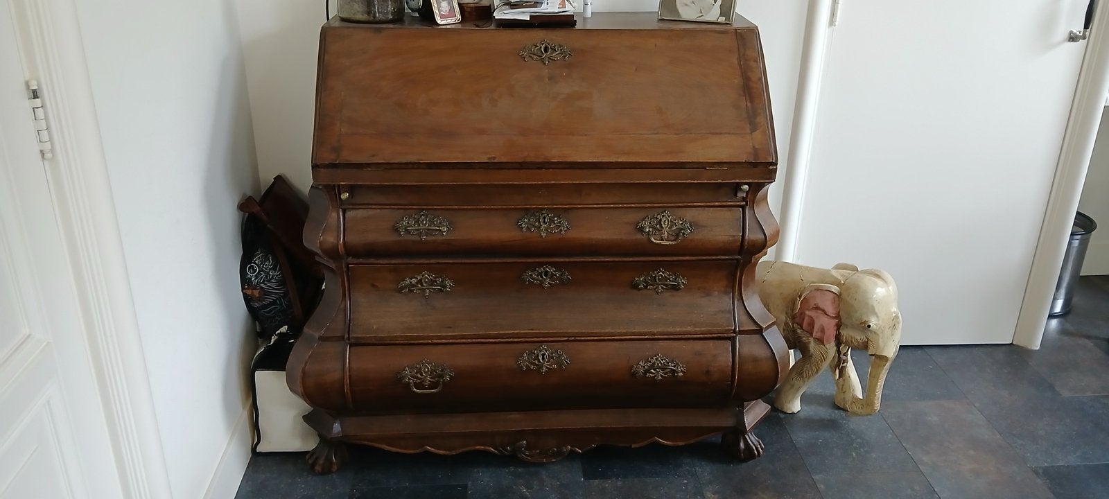 Antiek secretaire bureau met lades en opbergruimte, Ophalen