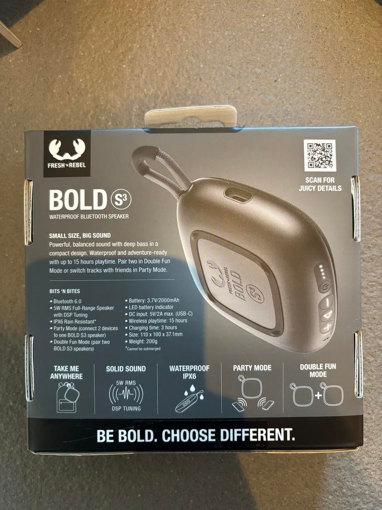 Fresh 'n Rebel Bold S3 Draagbare Bluetooth Speaker, Overige typen, Nieuw, Minder dan 60 watt, Ophalen