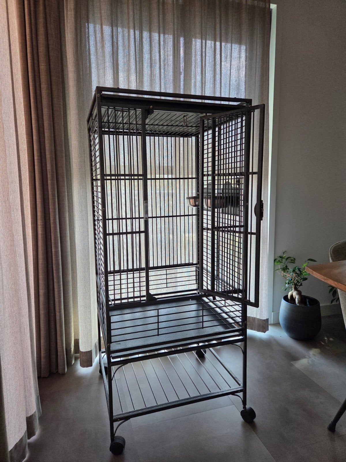 Papegaaienkooi/Vogelkooi, Dieren en Toebehoren, Vogels | Hokken en Kooien, Ophalen, Zo goed als nieuw, Metaal, Vogelkooi