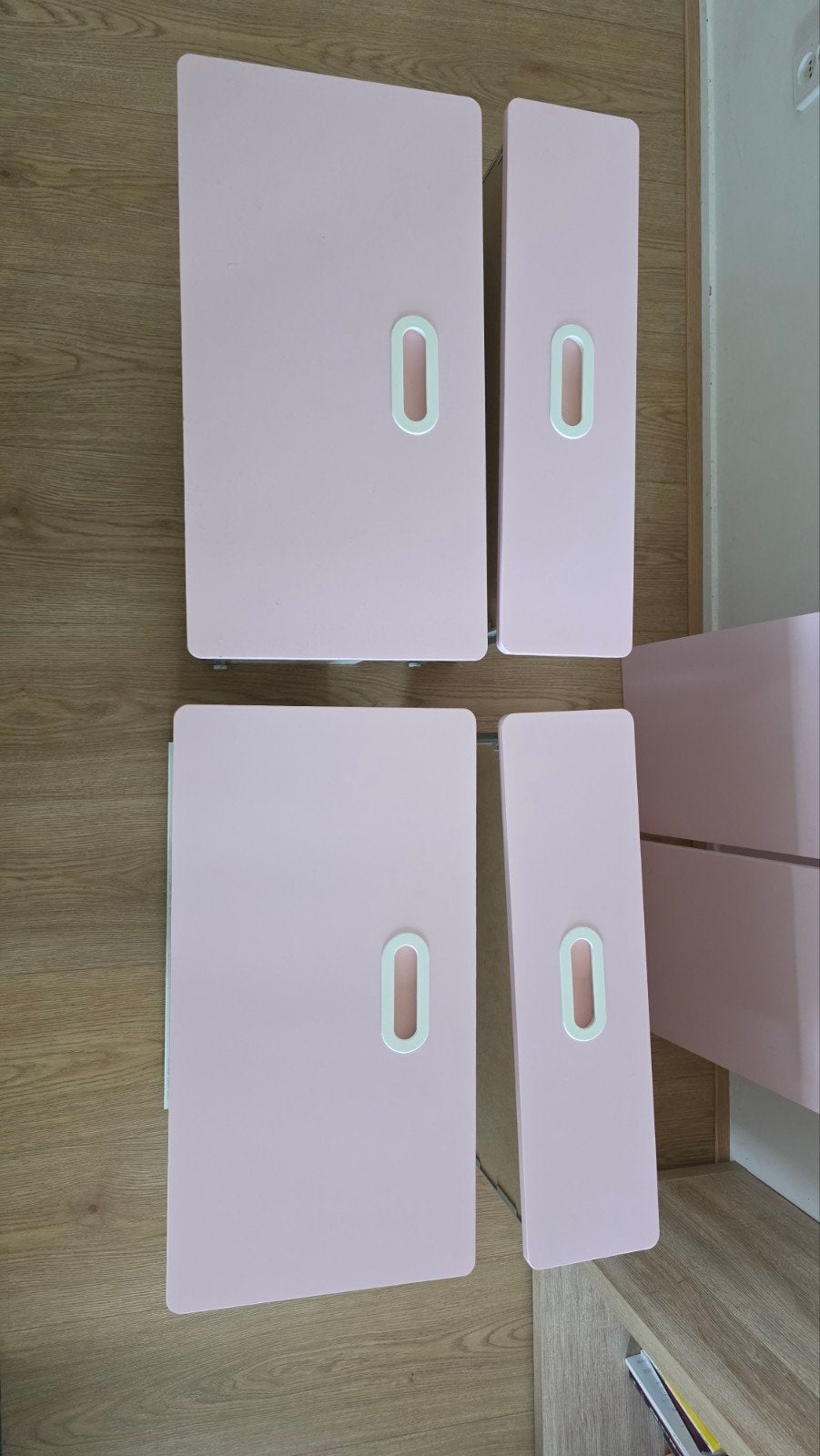 IKEA STUVA Fritids lades in roze (2 grote, 2 kleine), Ophalen, Gebruikt, 50 tot 70 cm, 105 cm of meer