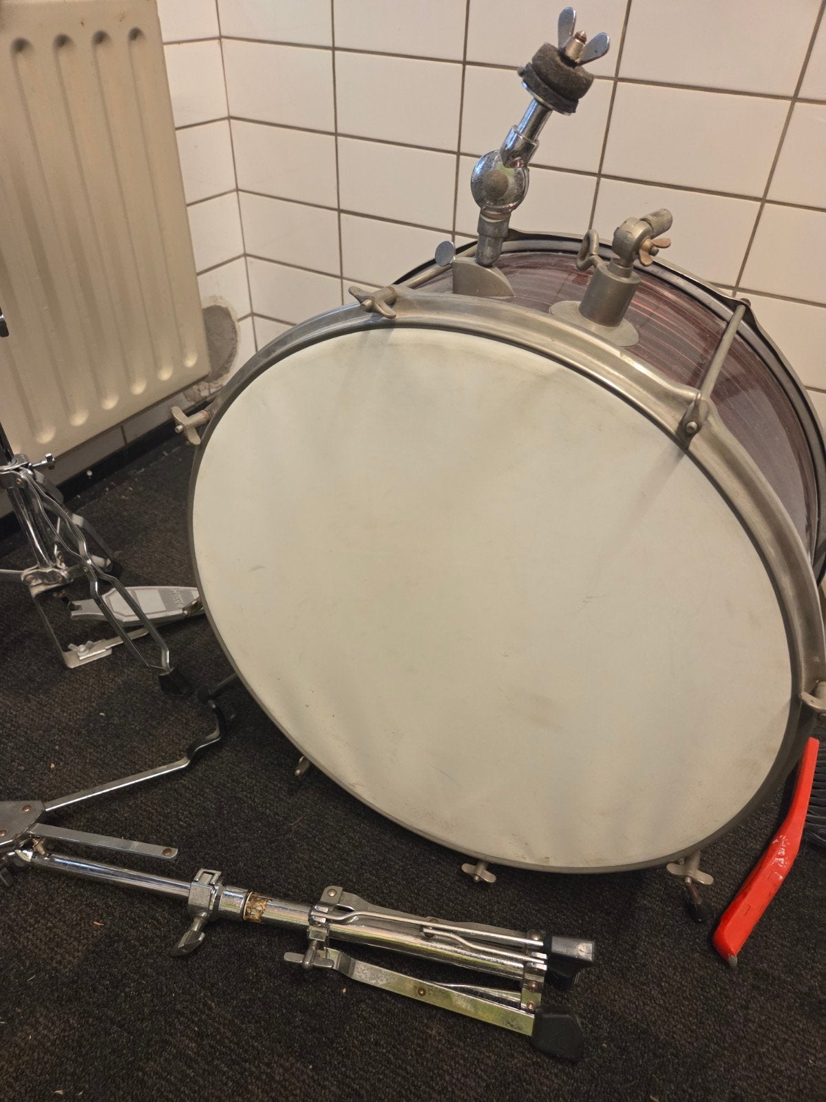 Vintage drumstel met bekkens en elektronische drumkit, Ophalen of Verzenden, Gebruikt, Elektronisch