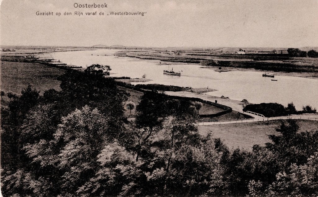 Oosterbeek – Gezicht op den Rijn van de “Westerbouwing”., Verzamelen, Ophalen of Verzenden, Voor 1920, Ongelopen, Gelderland