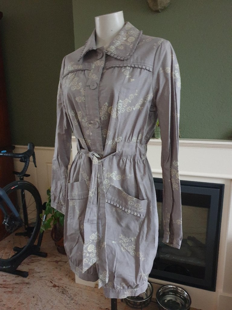 Noa Noa schitterende beige blouse jurk bloemen mt S 36, Beige, Zo goed als nieuw, Knielengte, Maat 36 (S)
