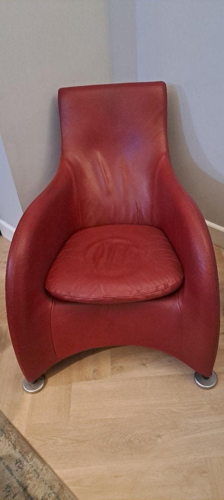 Van Montis de Loge stoel, Gereard van den Berg, rood, Huis en Inrichting, Fauteuils, Ophalen, Gebruikt, Modern, 50 tot 75 cm