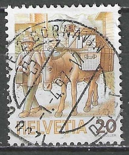 Zwitserland 1987 - Yvert 1264 - Posttransport  (ST), Verzenden, Gestempeld