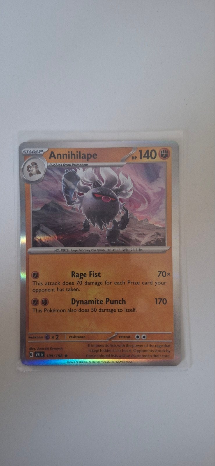 Annihilape 109/198 - Scarlet & Violet Pokémon Kaart, Ophalen of Verzenden, Zo goed als nieuw, Losse kaart