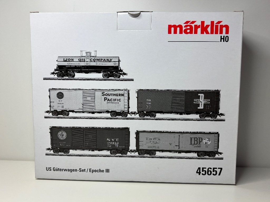 Märklin H0 45657 USA set goederenwagons, Wisselstroom, Treinset, Nieuw, Ophalen of Verzenden