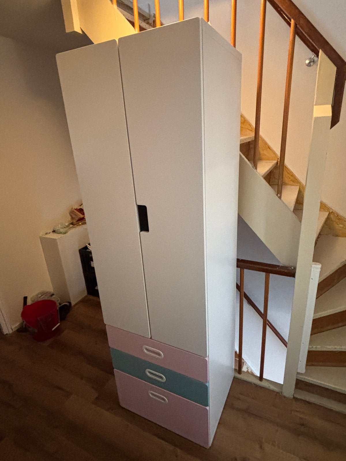 IKEA STUVA Kledingkast met 3 Lades (wit/roze/blauw), Ophalen, Gebruikt, 50 tot 100 cm, Met lade(s)
