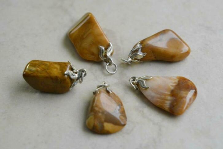 Gele Jaspis hangers, Sieraden, Tassen en Uiterlijk, Edelstenen, Nieuw, Ophalen of Verzenden