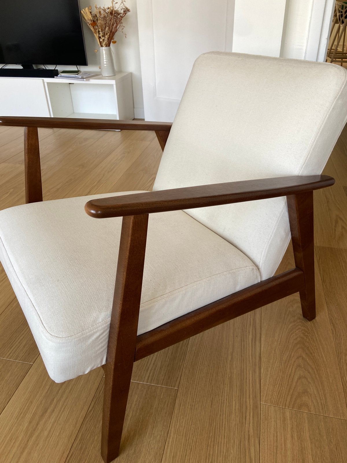 Ikea Ekenaset armachair vintage mid century style, Huis en Inrichting, Ophalen, Zo goed als nieuw, Stof, 50 tot 75 cm