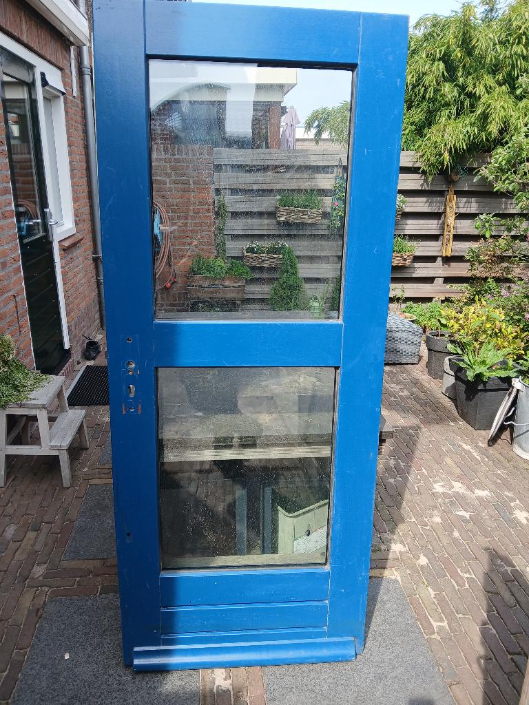 Hardhouten buitendeur, Ophalen, Gebruikt, 80 tot 100 cm, Buitendeur