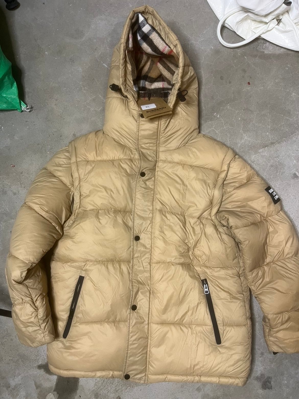 Burberry London England Puffer Jacket - Beige, Ophalen of Verzenden, Zo goed als nieuw, Maat 56/58 (XL), Beige