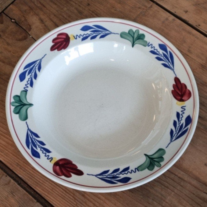 3 Boerenbont diepe borden, Ophalen, Gebruikt, Landelijk/Boerenbont, Bord(en)
