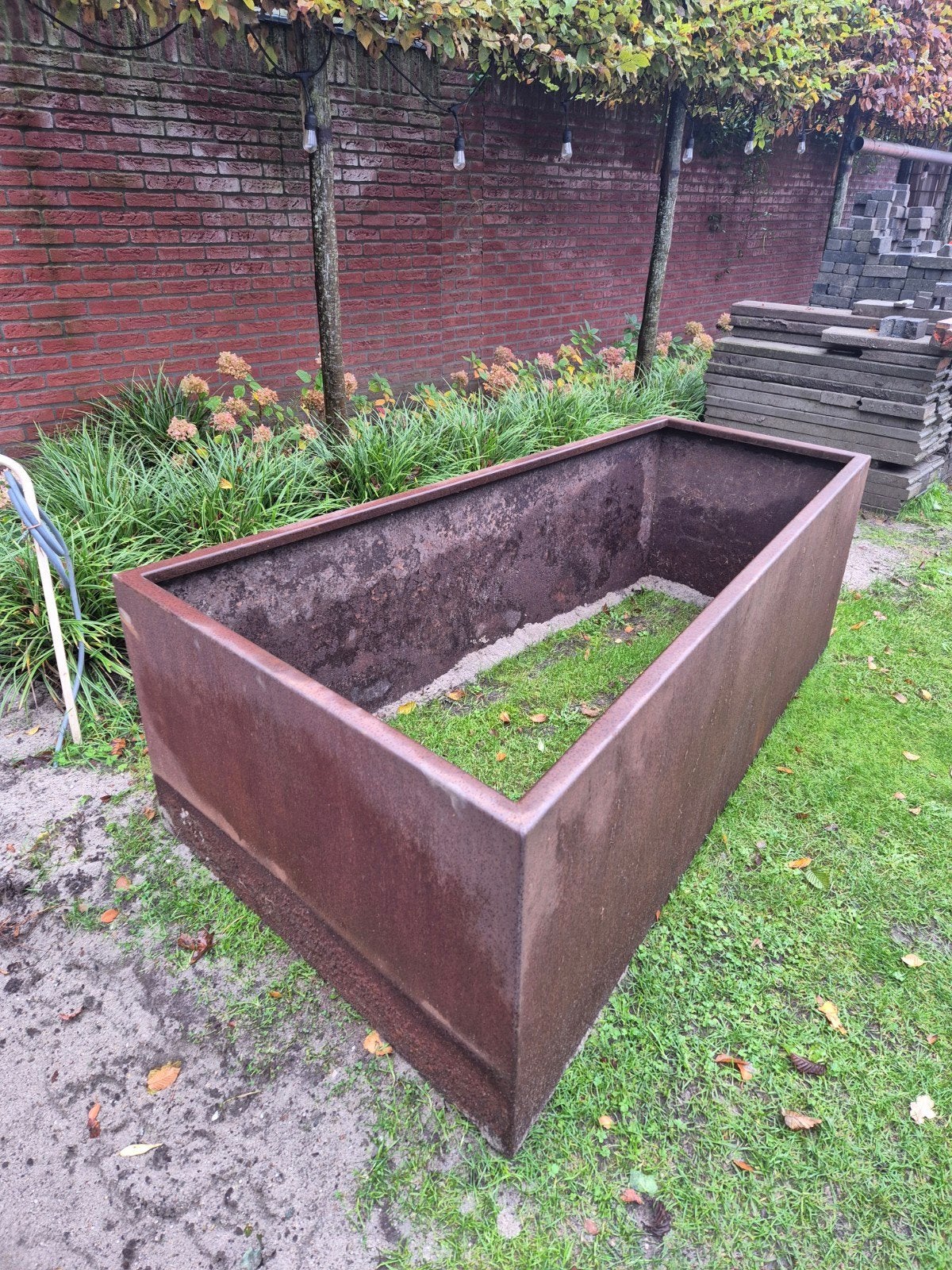 Grote Cortenstaal Bloembak, Ophalen, Gebruikt, 100 cm of meer, Metaal